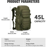 45L Tactische Rugzak Mannen | Molle | Laptopvak | Waterafstotend | 54% Korting