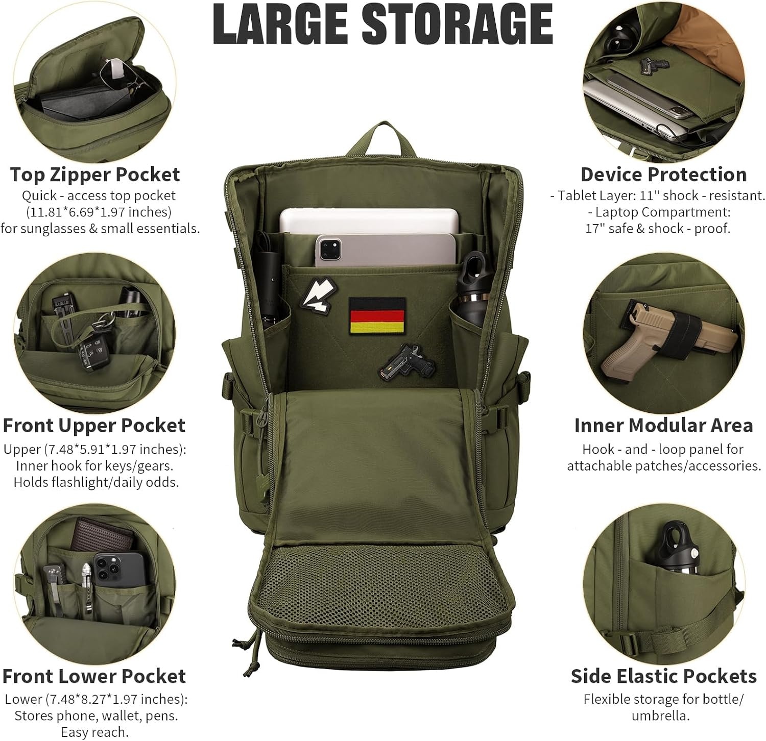 45L Tactische Rugzak Mannen | Molle | Laptopvak | Waterafstotend | 54% Korting
