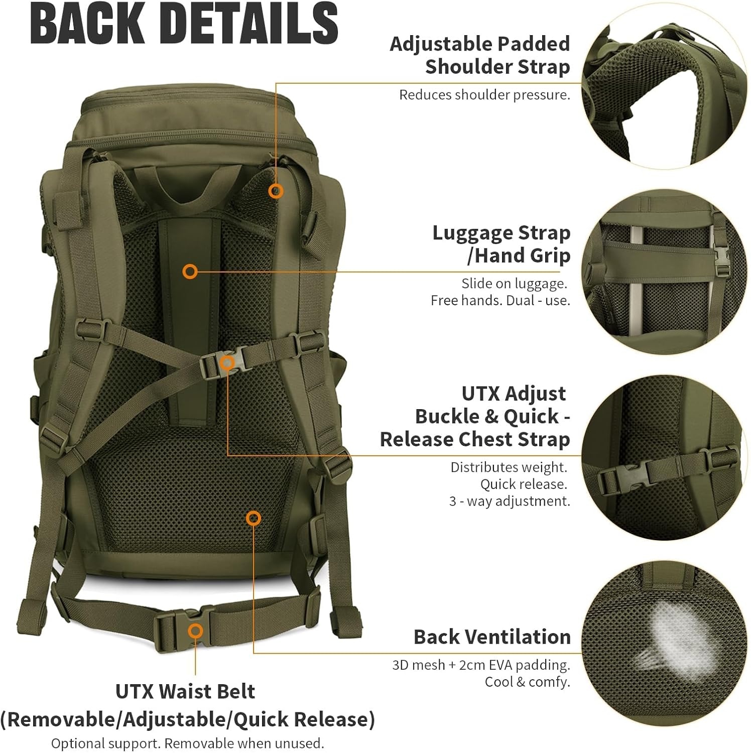 45L Tactische Rugzak Mannen | Molle | Laptopvak | Waterafstotend | 54% Korting