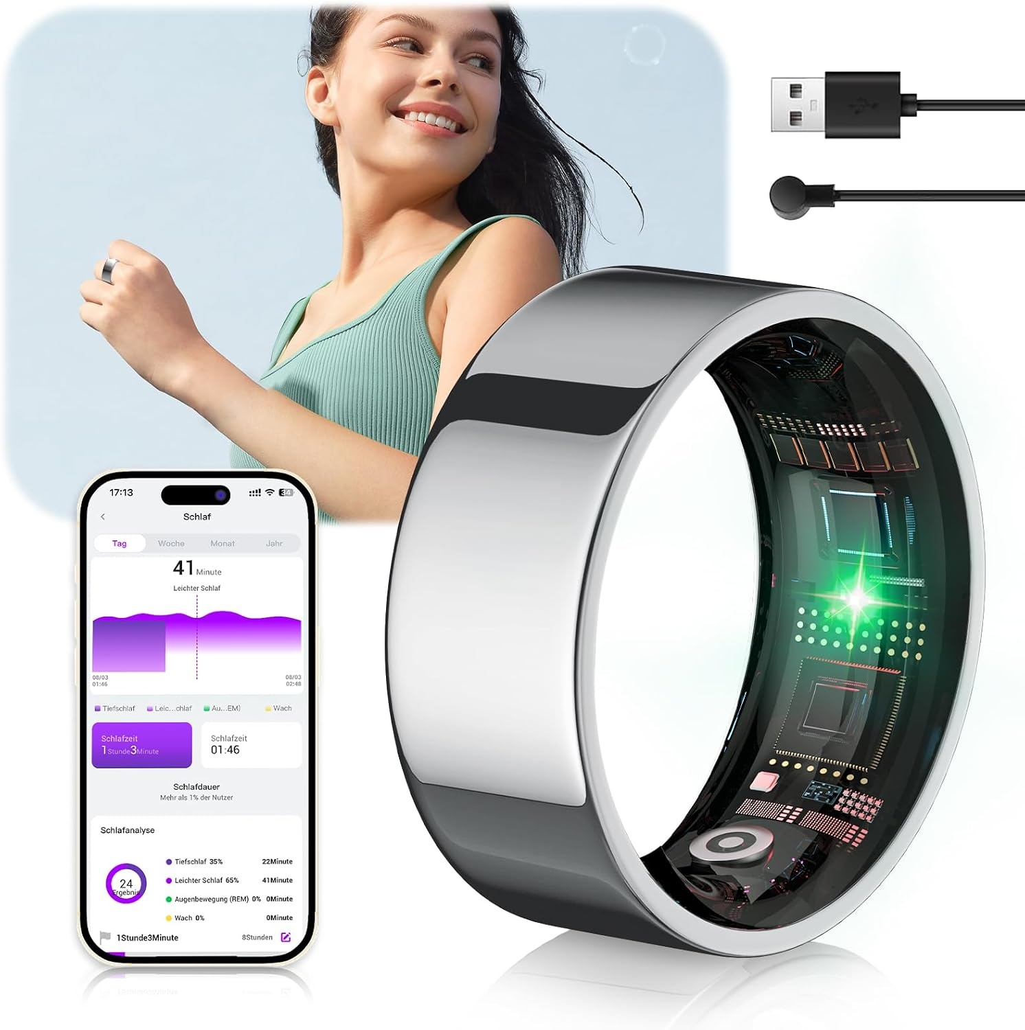 Smart Ring voor dames - Goud - 71% Korting