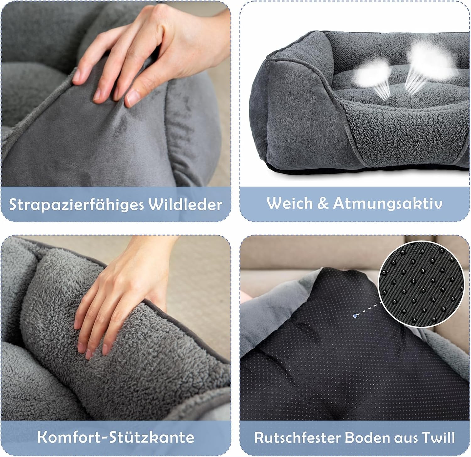 Orthopedische Hondenmand Wasbaar Grijs 76x61x23 cm - 33% Korting