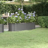 Plantenbak Gep. Staal Grijs 152x40x36cm - 33% Korting!