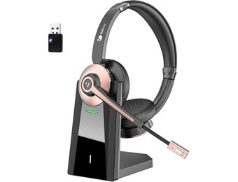 Draadloze Bluetooth Headset met Microfoon - Rosegoud - 33% Korting