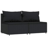 2x Polywood Middenbank met Kussens - Zwart - 35% Korting