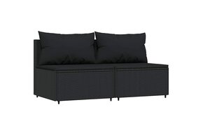 2x Polywood Middenbank met Kussens - Zwart - 35% Korting