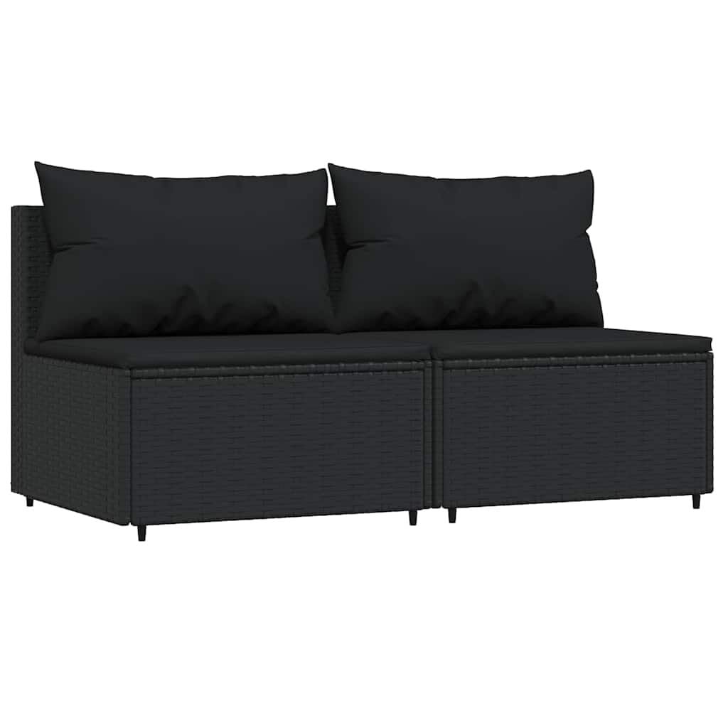 2x Polywood Middenbank met Kussens - Zwart - 35% Korting
