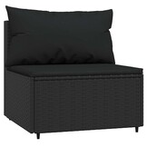 2x Polywood Middenbank met Kussens - Zwart - 35% Korting