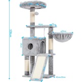 Kattenkrabpaal 108 cm Grijs | Slaaphuisje & Ligmand | Speelplezier voor Katten | 29% Korting