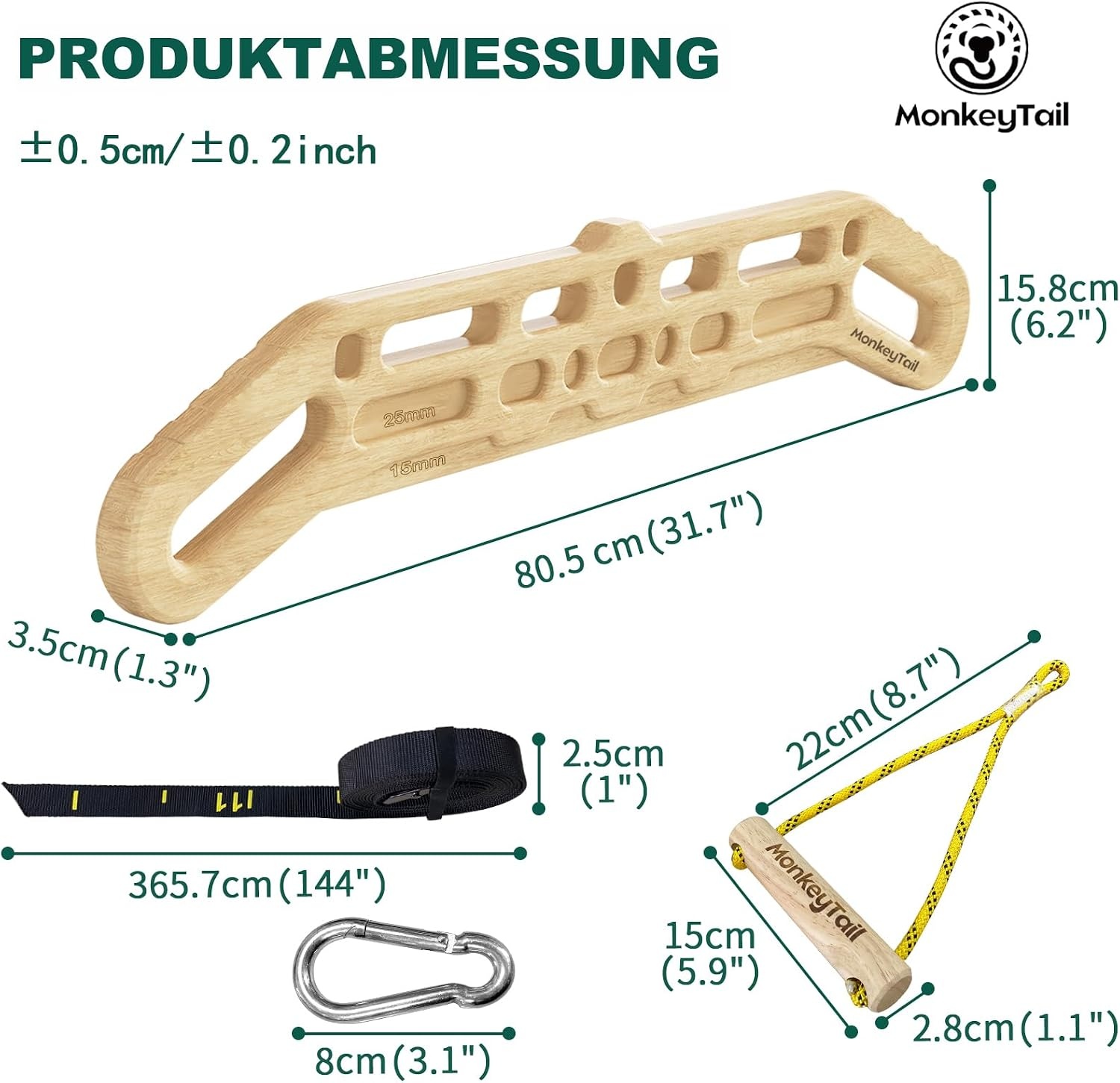 Houten Klim Hangplank - Vingerkracht & Training met 60% Korting