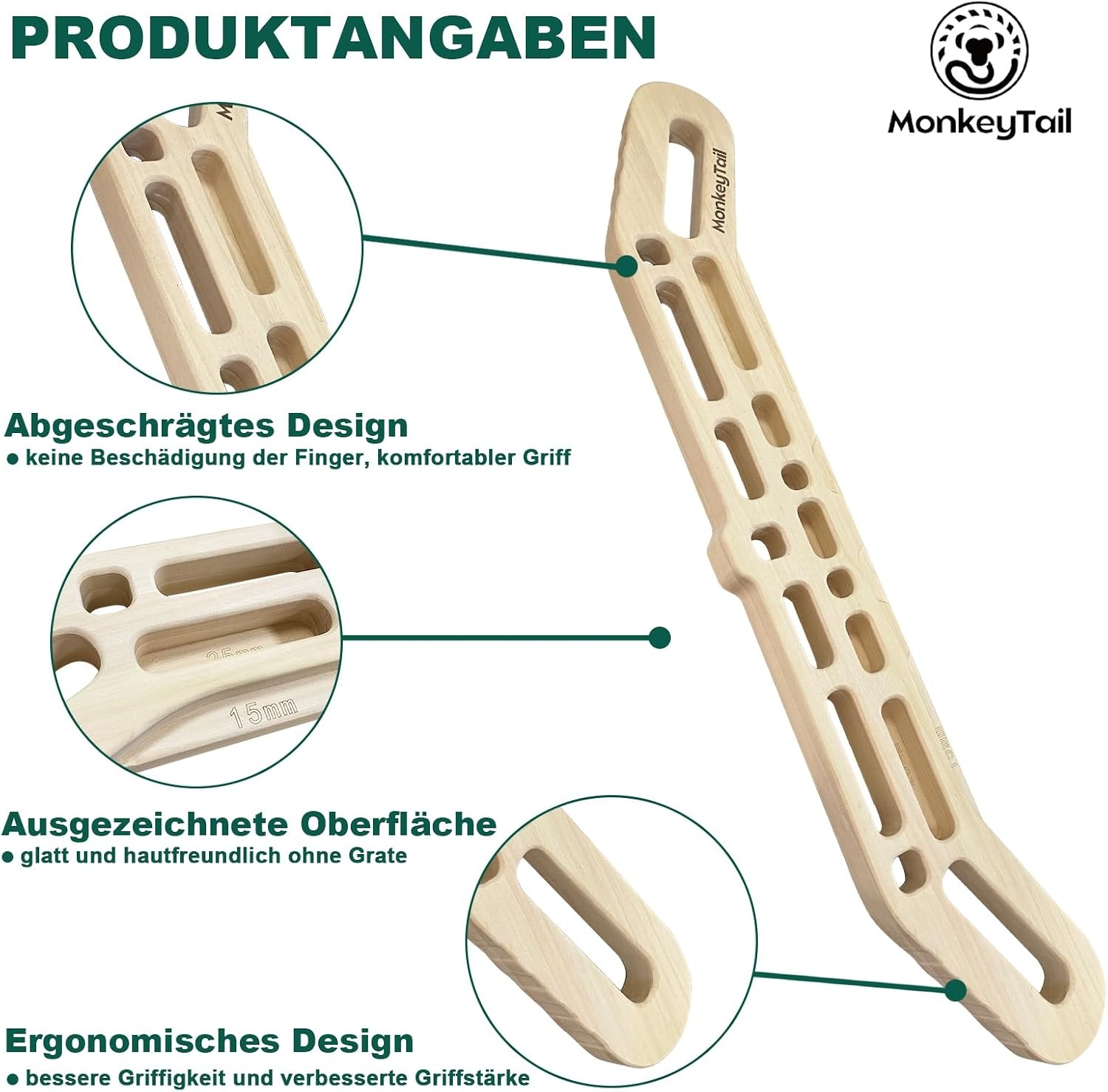 Houten Klim Hangplank - Vingerkracht & Training met 60% Korting