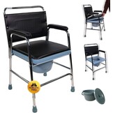Comfortabele Toiletstoel met Deksel - Zwart/Zilver - 34% Korting!