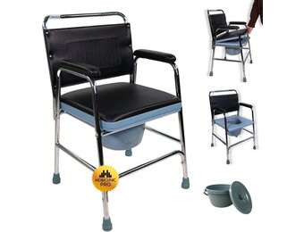 Comfortabele Toiletstoel met Deksel - Zwart/Zilver - 34% Korting!