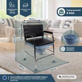 Comfortabele Toiletstoel met Deksel - Zwart/Zilver - 34% Korting!