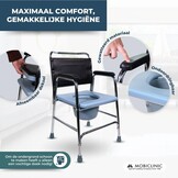 Comfortabele Toiletstoel met Deksel - Zwart/Zilver - 34% Korting!