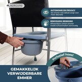 Comfortabele Toiletstoel met Deksel - Zwart/Zilver - 34% Korting!
