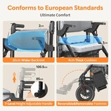 Rollator & Transportrolstoel 2-in-1 - Obsidian Zwart - 35% Korting