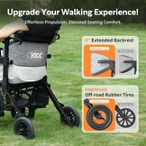 Rollator & Transportrolstoel 2-in-1 - Obsidian Zwart - 35% Korting