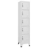 Lockerkast Staal Lichtgrijs - 38x40x180 cm - 5 Vakken - 54% Korting