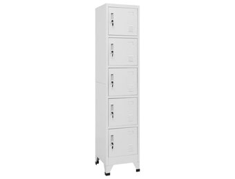 Lockerkast Staal Lichtgrijs - 38x40x180 cm - 5 Vakken - 54% Korting