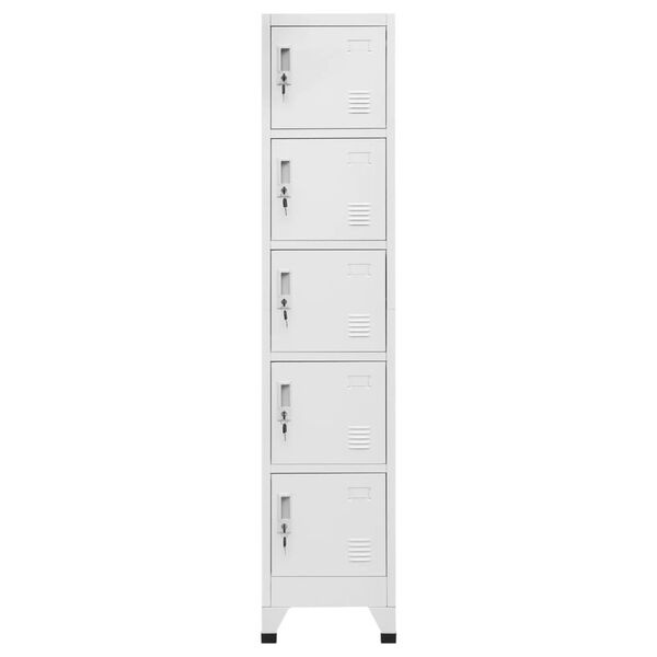 Lockerkast Staal Lichtgrijs - 38x40x180 cm - 5 Vakken - 54% Korting