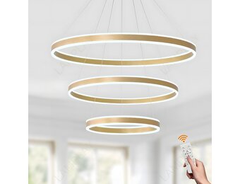 Gouden LED Kroonluchter 3 Ringen 90W - Dimbaar (35% korting)