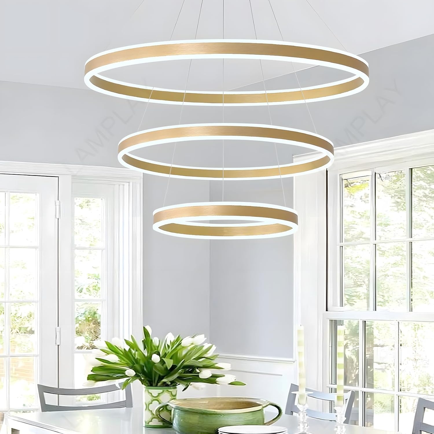 Ronde LED Hanglamp Kroonluchter Goud - 61% Korting