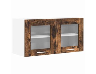 vidaXL Hangkast Riga Gerookte Eik/Wit 80x31x40 cm - 58% Korting!