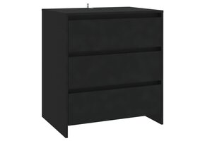 Zwart Dressoir 70x41x75 cm Bewerkt Hout - 46% Korting!