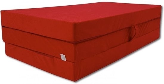 Opvouwbaar Logeermatras 80x200x10cm Rood - 3-delig met Draagtas
