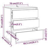 VidaXL Dressoir Zwart 70x41x75 cm - 34% Korting