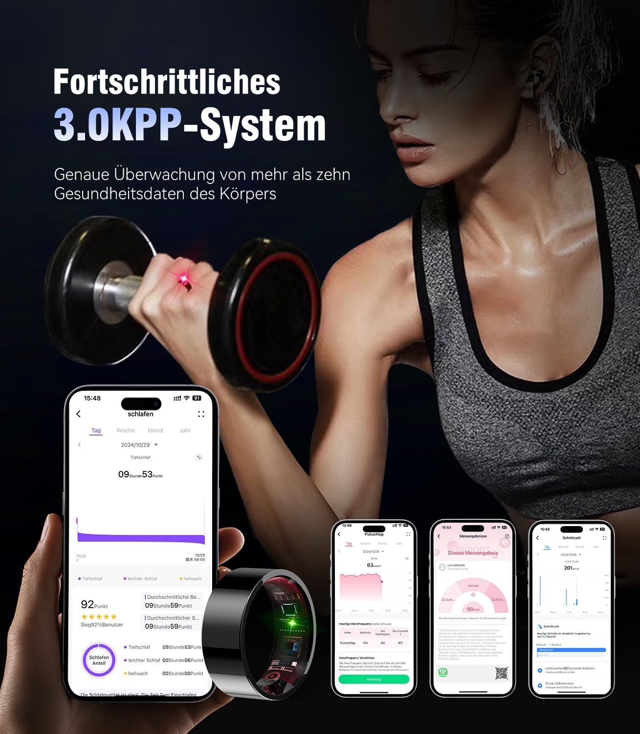 Slimme Ring met Hartslag & Slaap Tracker - 66% Korting!