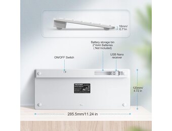 Draadloos Toetsenbord Wit QWERTY Compact - 29% Korting