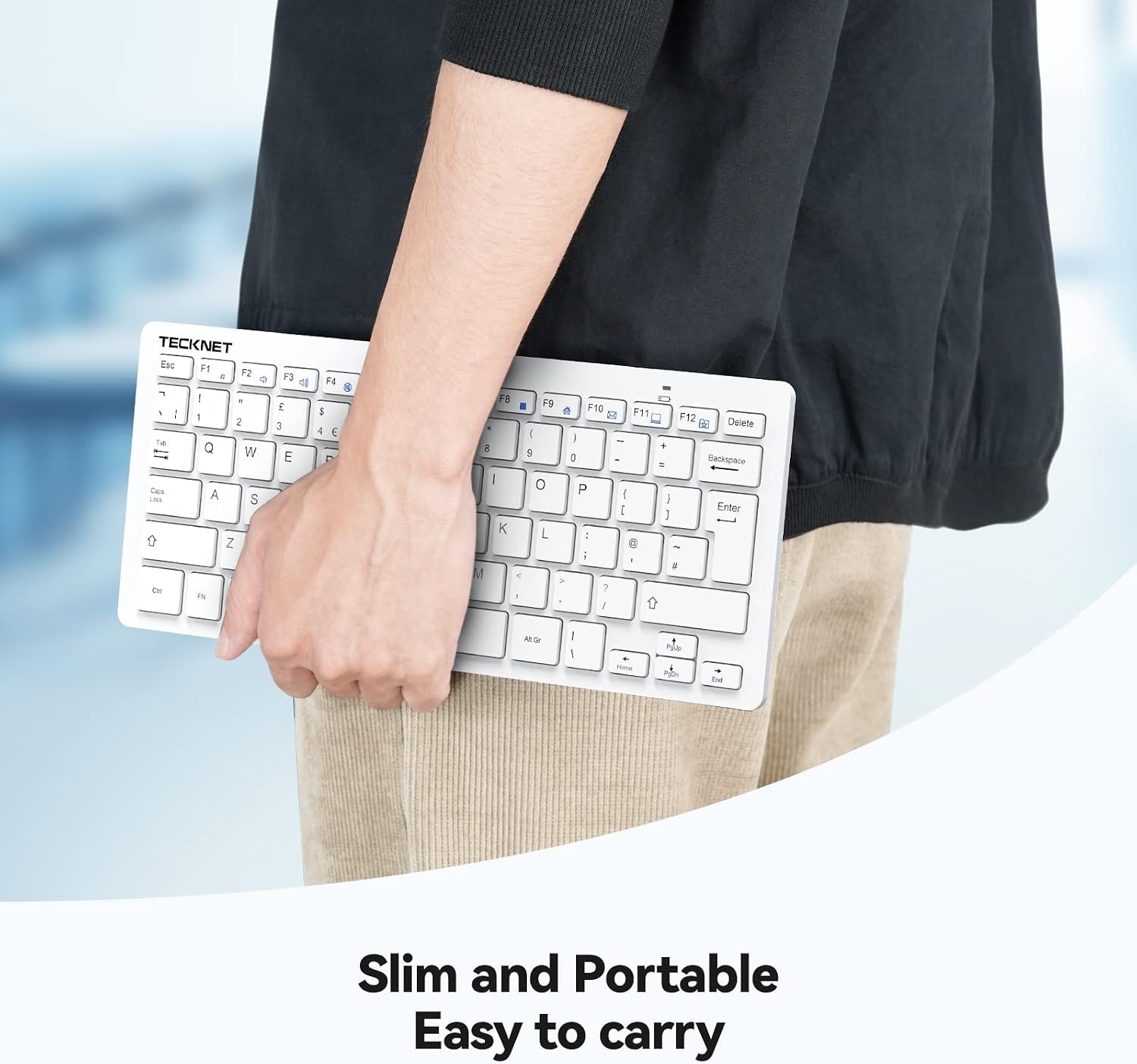 Draadloos Toetsenbord Wit QWERTY Compact & Fluisterstil (54% Korting)