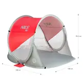 Zelfontplooiende Strandtent Rood-Grijs met Grondzeil - 50% Korting!