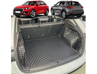 Op Maat Gemaakte Kofferbakmat Audi Q3 (2018-2025) - Kunstleer Zwart - 34% Korting