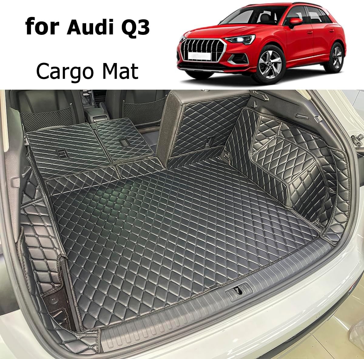 Op Maat Gemaakte Kofferbakmat Audi Q3 (2018-2025) - Kunstleer Zwart - 34% Korting