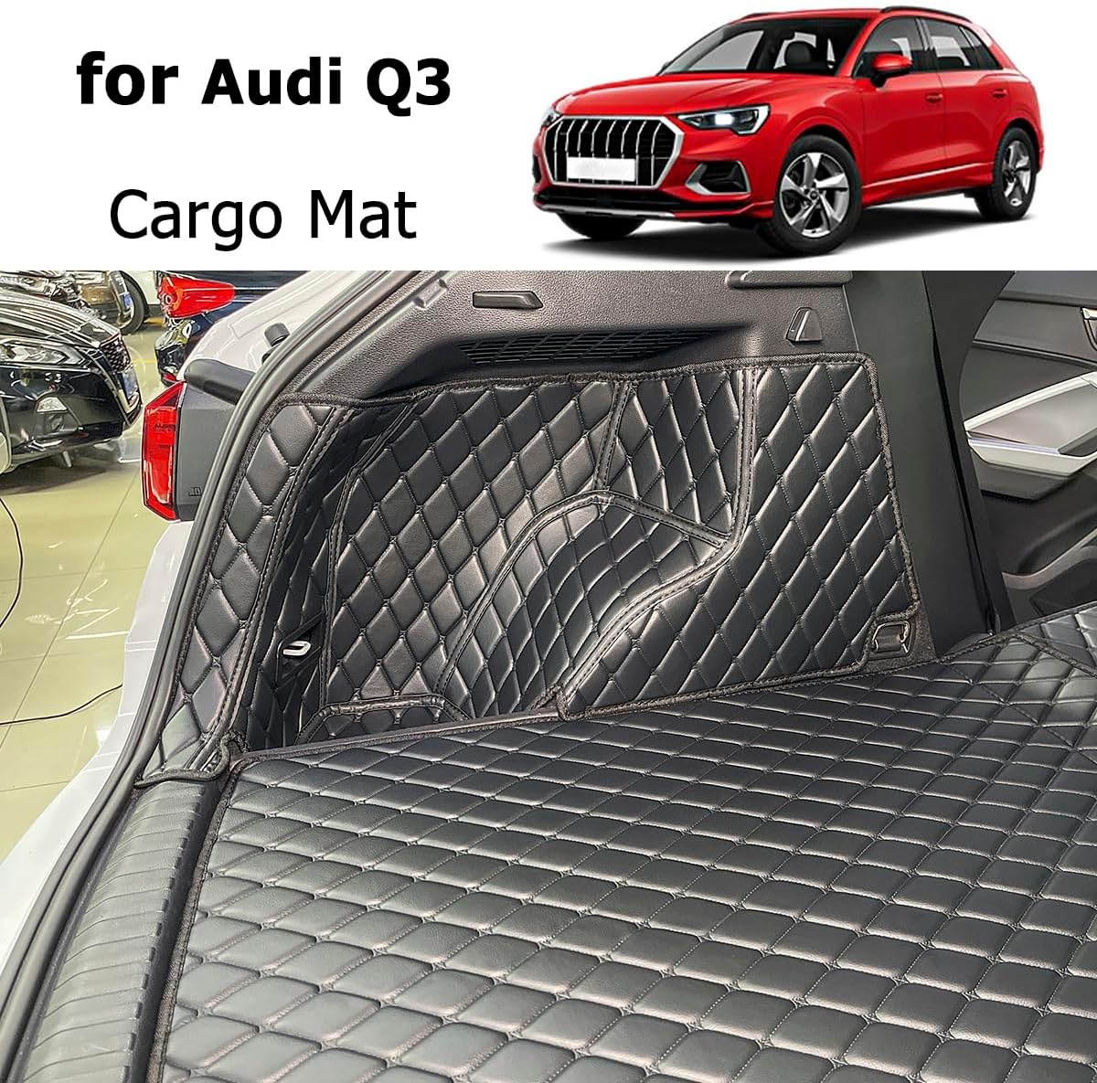 Op Maat Gemaakte Kofferbakmat Audi Q3 (2018-2025) - Kunstleer Zwart - 34% Korting