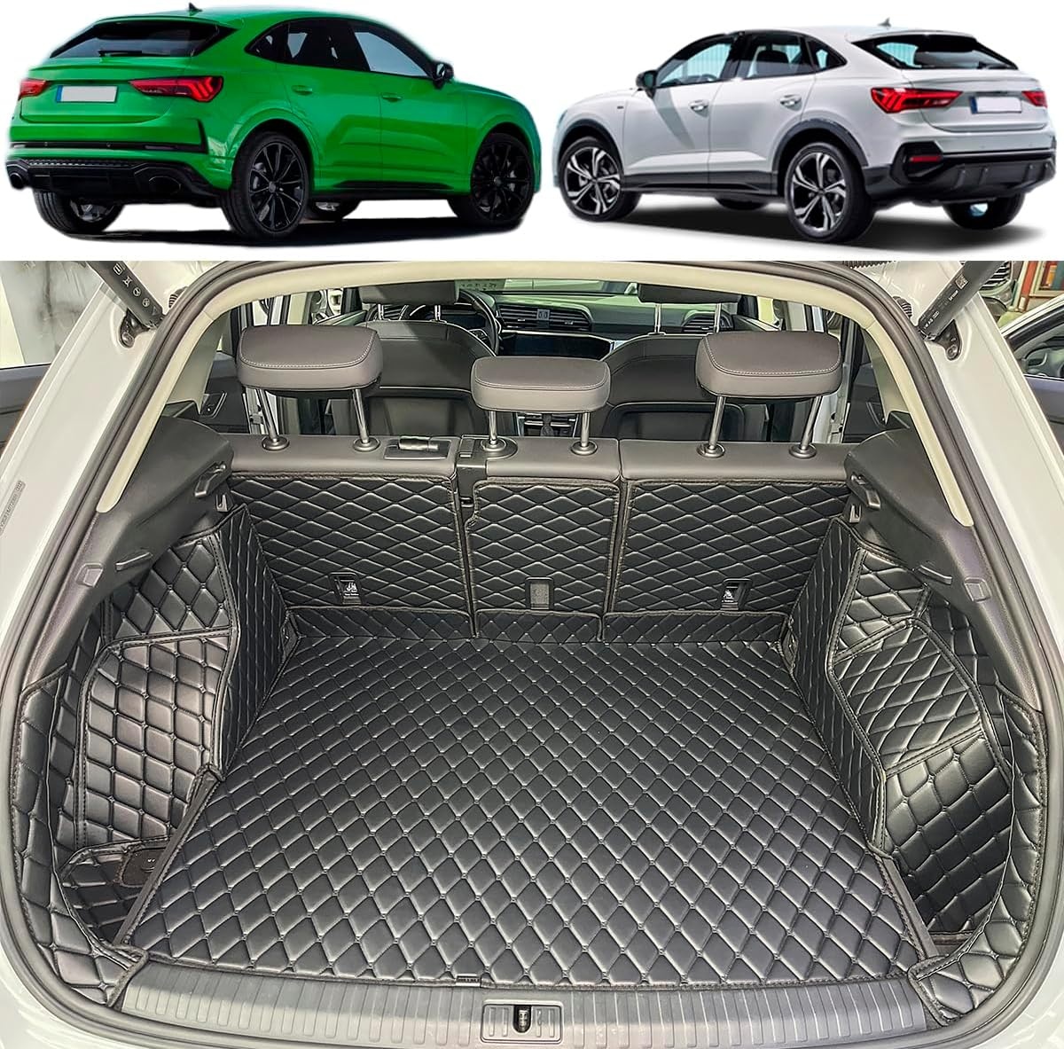 Op Maat Gemaakte Kofferbakmat Audi Q3 (2018-2025) - Kunstleer Zwart - 34% Korting