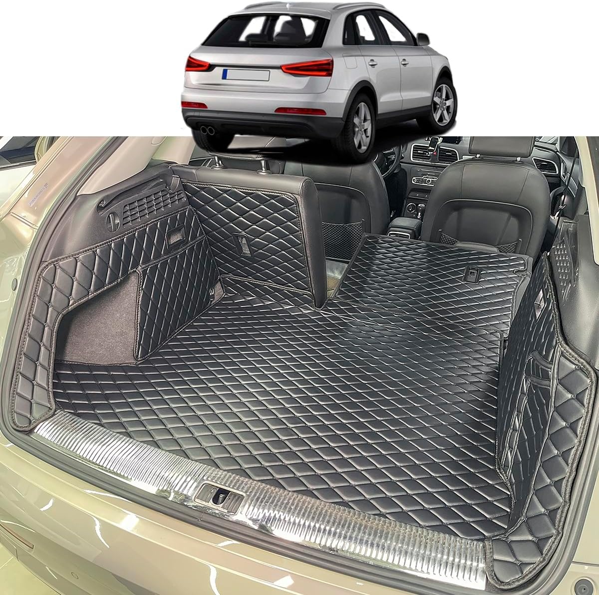 Op Maat Gemaakte Kofferbakmat Audi Q3 (2018-2025) - Kunstleer Zwart - 34% Korting