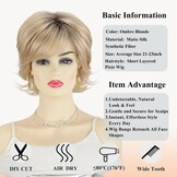 Blond Ombre Pixie Cut Pruik met Pony - 57% Korting!