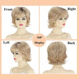 Blond Ombre Pixie Cut Pruik met Pony - 57% Korting!