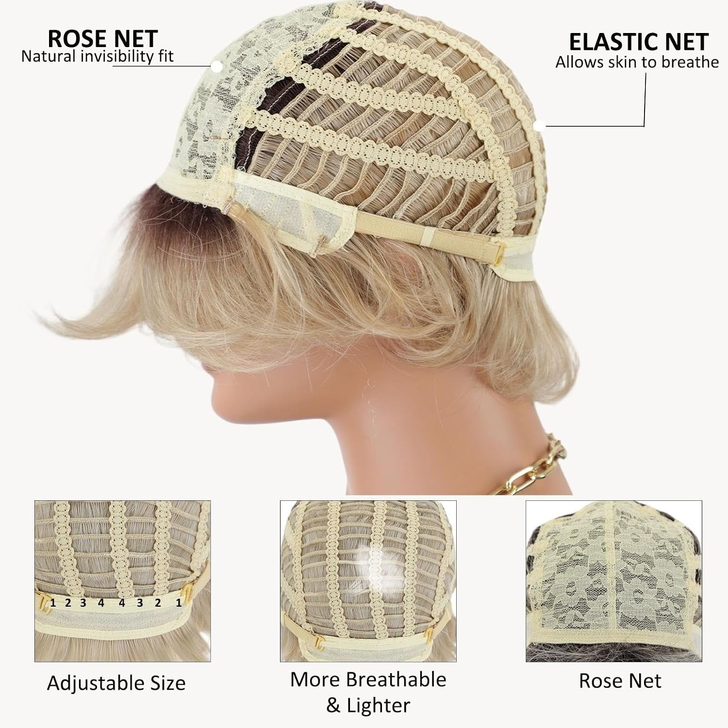 Blond Ombre Pixie Cut Pruik met Pony - 57% Korting!