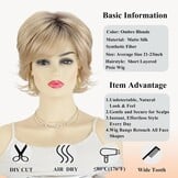 Pixie Cut Pruik Blond Ombre - Natuurlijk & Lichtgewicht met Korting