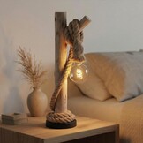 Maritieme Tafellamp Hout Touw Bruin 60 cm (34% Korting)