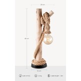 Maritieme Tafellamp Hout Touw Bruin 60 cm (34% Korting)