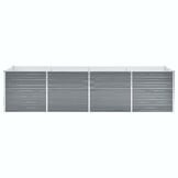 Verhoogde Plantenbak 320x80x77cm - Gegalvaniseerd Staal (Grijs) - 34% Korting!