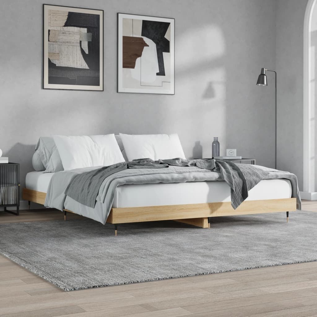 Houten Bedframe Sonoma Eiken 140x200 cm - 34% Korting