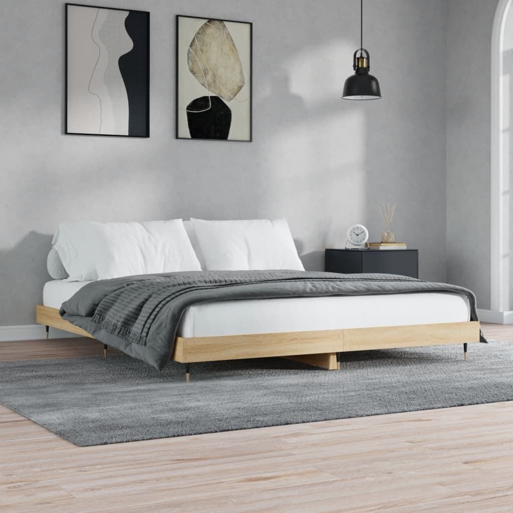 Houten Bedframe Sonoma Eiken 140x200 cm - 34% Korting