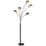 Verstelbare staande lamp zwart/goud 5xE14 - 35% korting