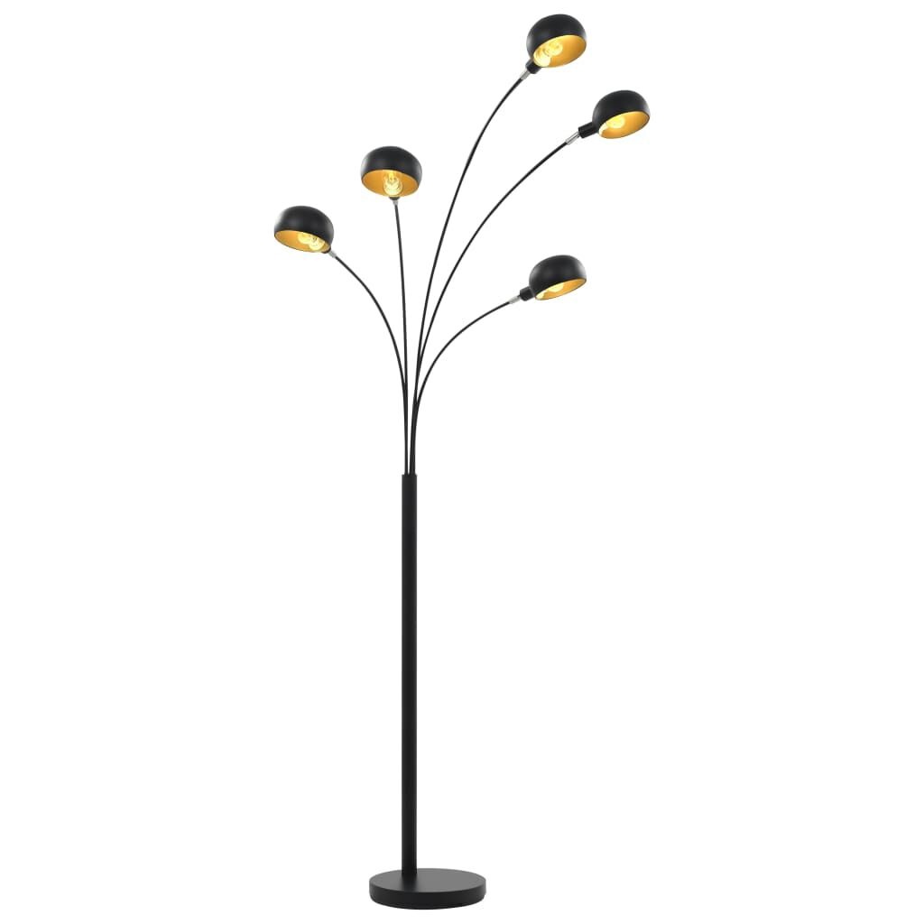 Verstelbare staande lamp zwart/goud 5xE14 - 35% korting